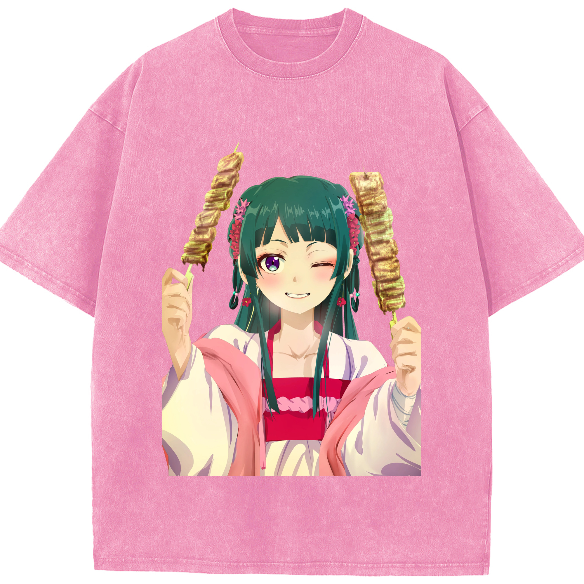 （画像用） 薬屋のひとりごと The Apothecary Diaries 綿100% ヴィンテージ風 半袖Tシャツ（フロントプリント）